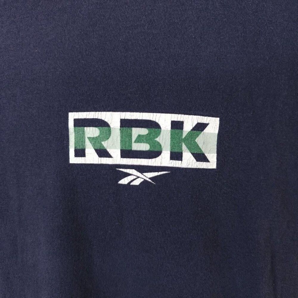 Vintage Reebok T Shirt Mens Size Large Blue 90s Mega Logo Streetwear - Picture 3 of 6